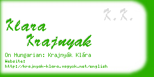 klara krajnyak business card