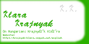 klara krajnyak business card